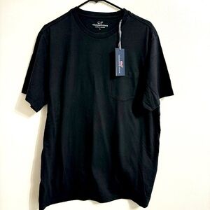 NWT Men's Black Vineyard Vines T-Shirt Blank SS Pocket Tee Cotton Large